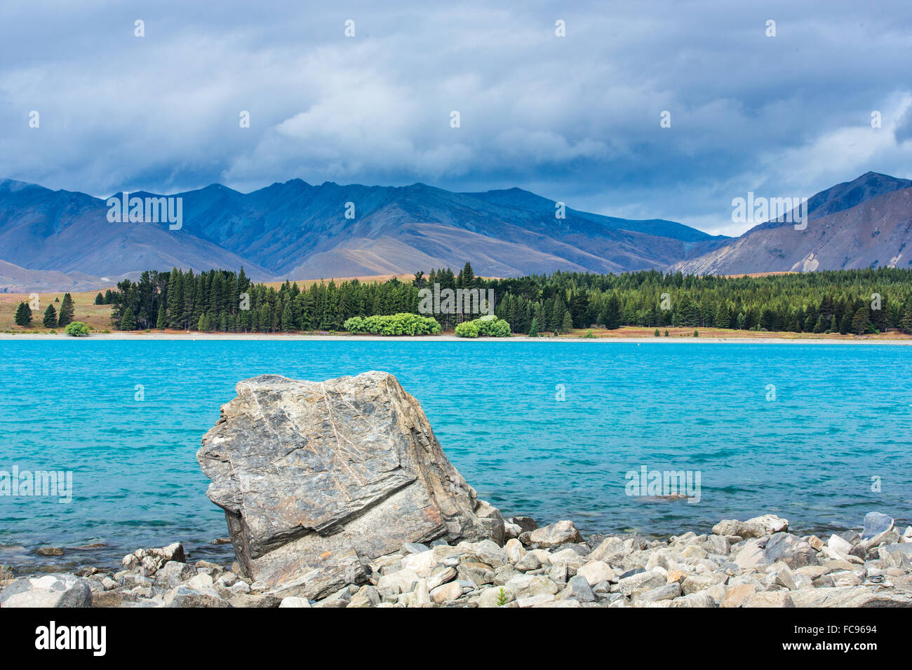 Le Lac Tekapo, région de Canterbury, île du Sud, Nouvelle-Zélande, Pacifique Banque D'Images