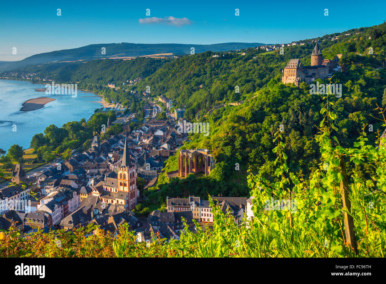 Bacharach sur le Rhin, Rhénanie-Palatinat, Allemagne, Europe Banque D'Images