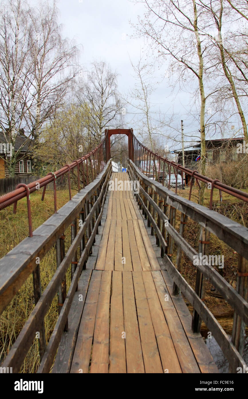 Suspension pont sur la Volga Banque D'Images