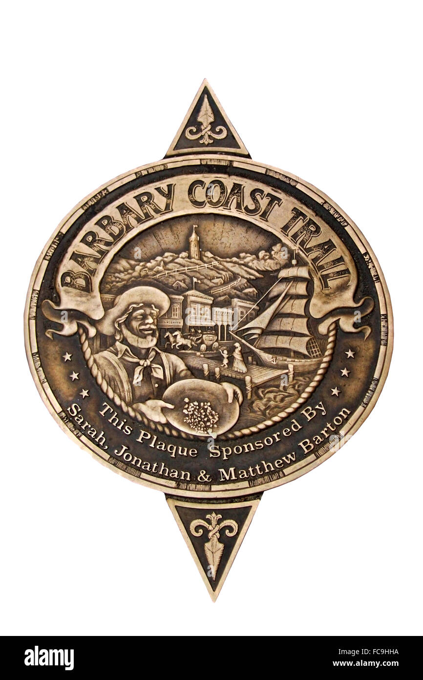 Signe de Barbary Coast Trail à San Francisco Banque D'Images