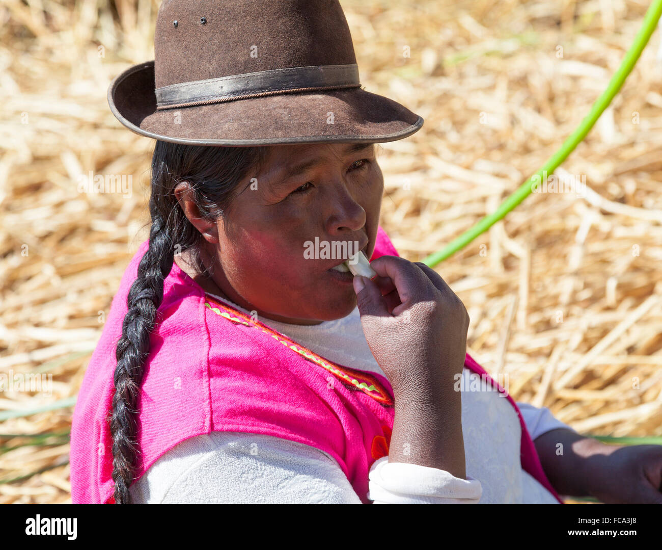 Femme indienne Uros Banque D'Images