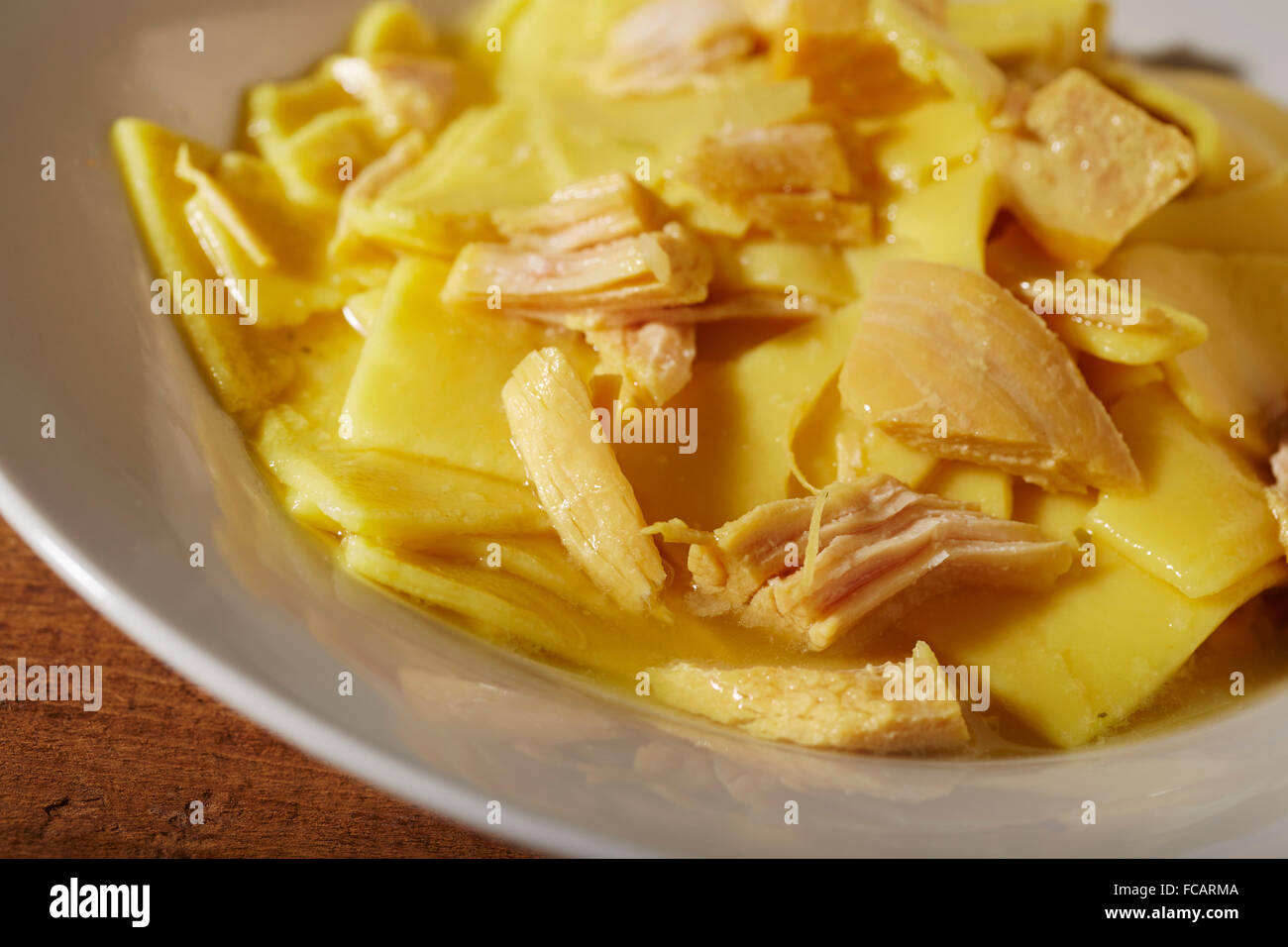 Pennsylvania Dutch Chicken Pot Pie faite avec des nouilles carrés Banque D'Images