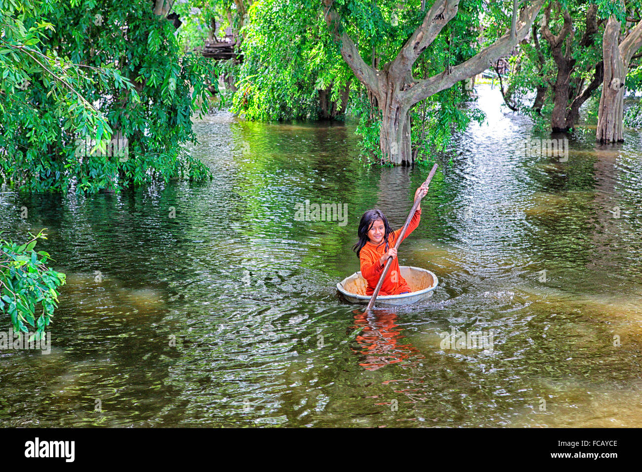 Village flottant de Tonle Sap Banque D'Images