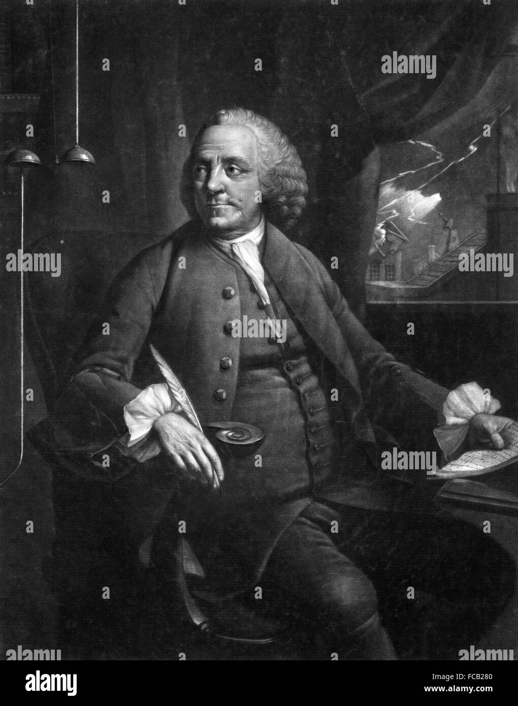 Benjamin Franklin par Edward Fisher, entre 1763-1785 Banque D'Images