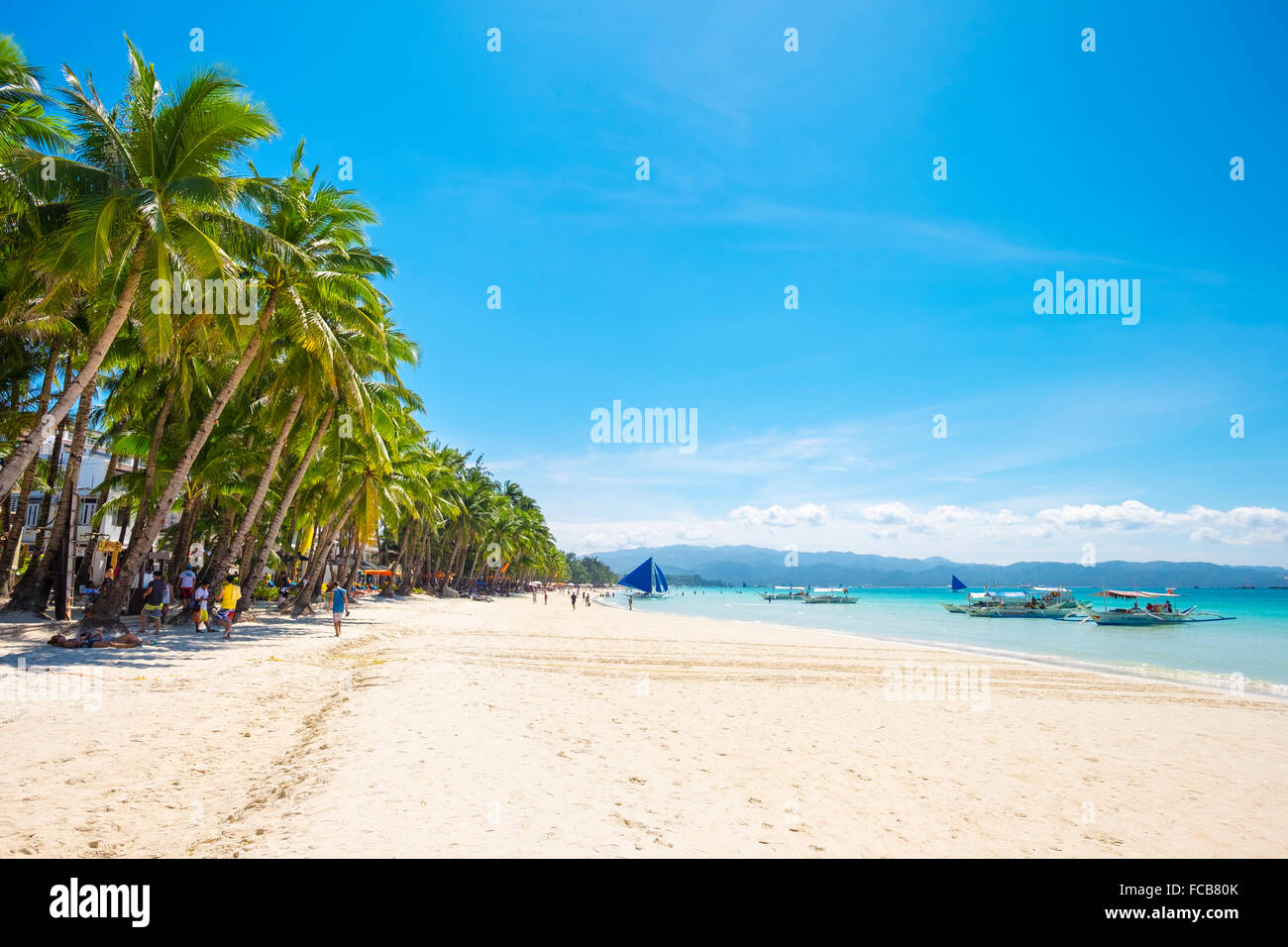 White Beach, Boracay Island, Philippines Banque D'Images