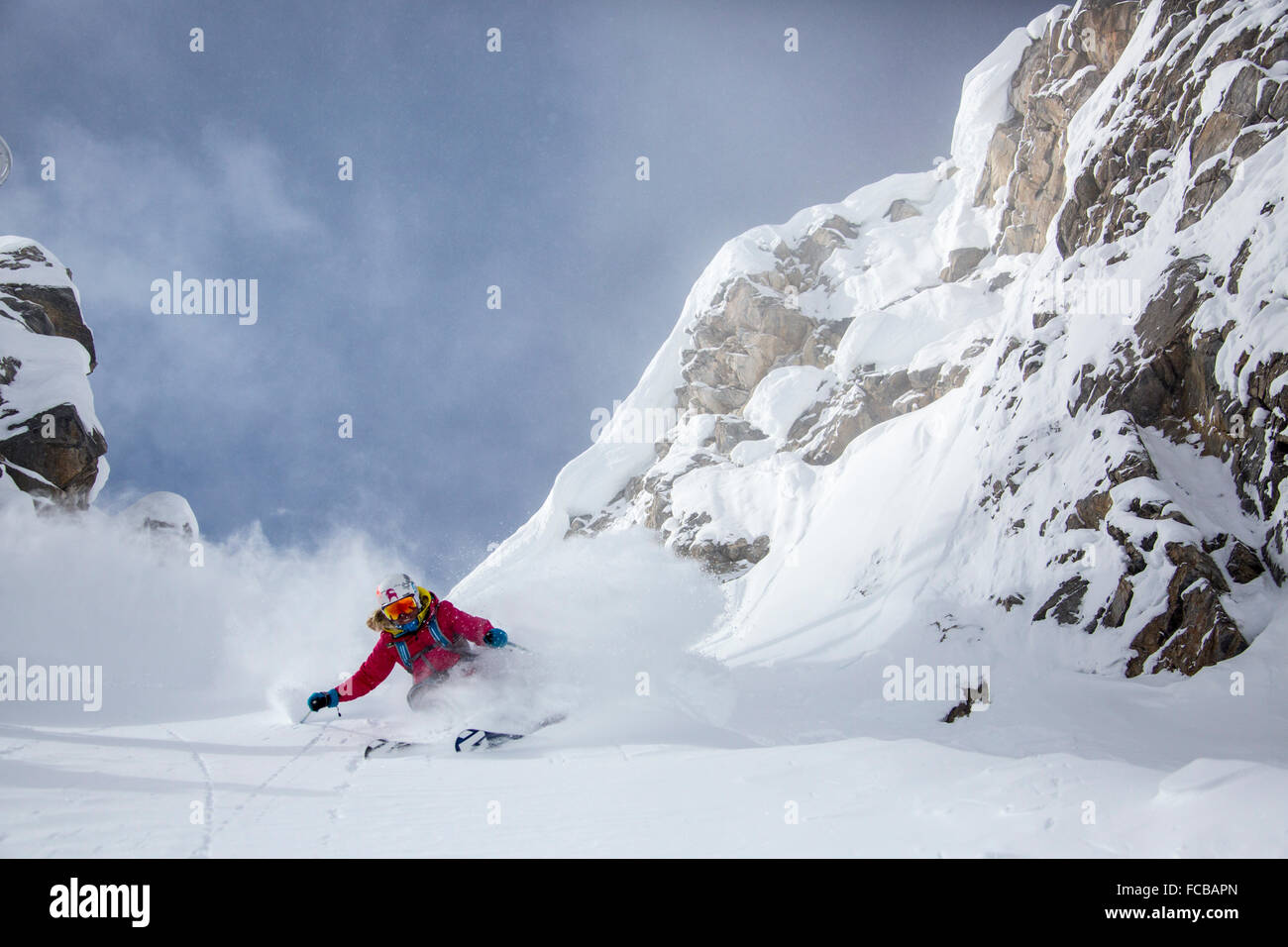 Le ski dans les montagnes du Val d'Isère, France Banque D'Images