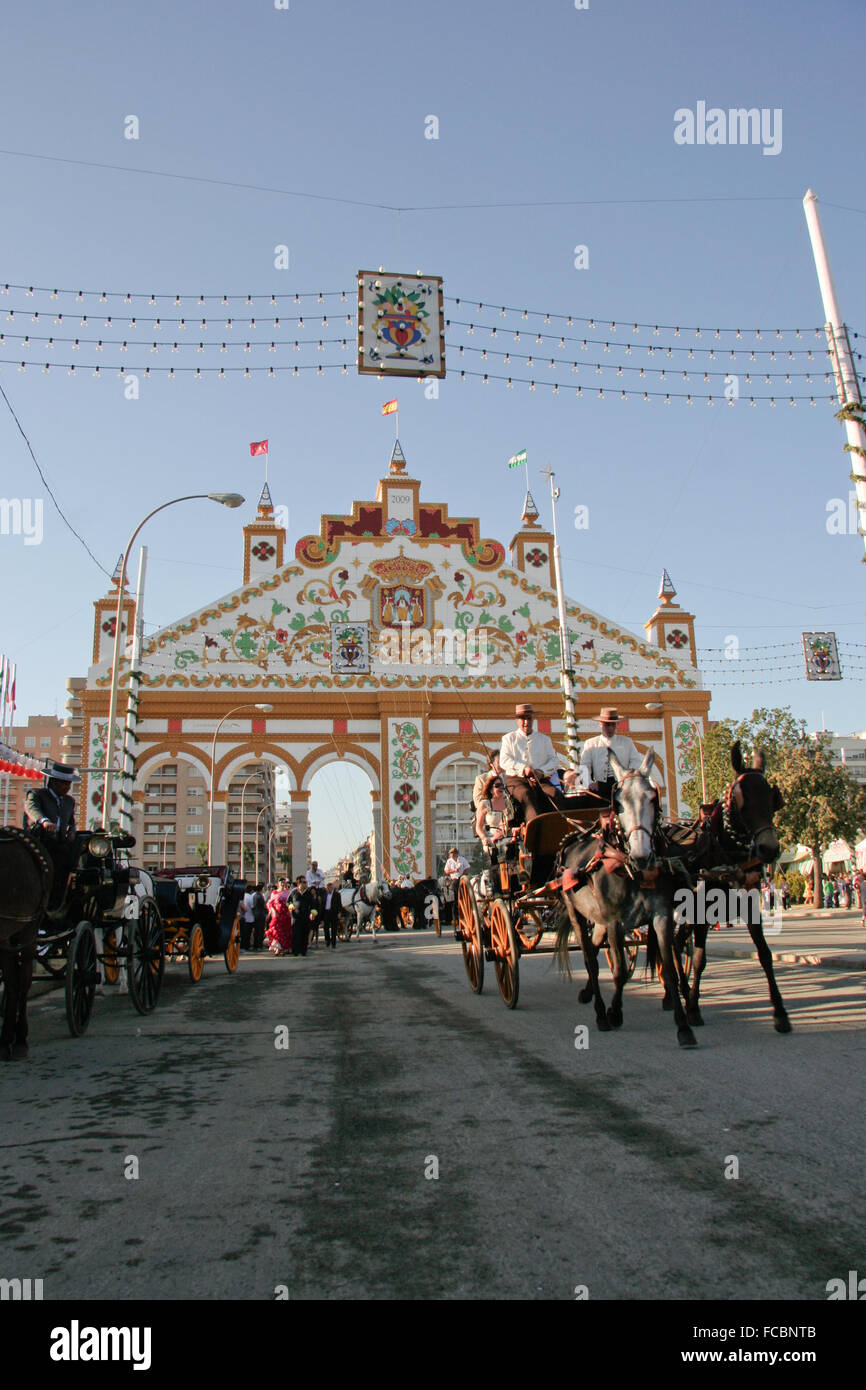 Séville - 2 mai : transport à Séville Séville durant la foire. 2 mai 2009, Espagne Banque D'Images
