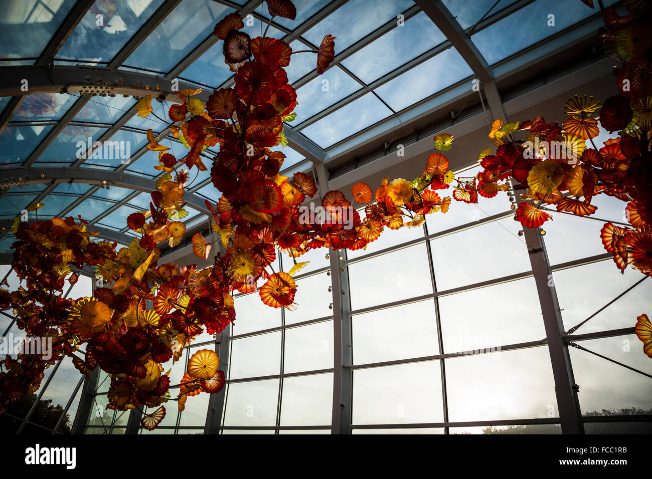 Chihuly Glass Museum et le jardin doté d''une des plus grandes sculptures de Dale Chihuly Banque D'Images