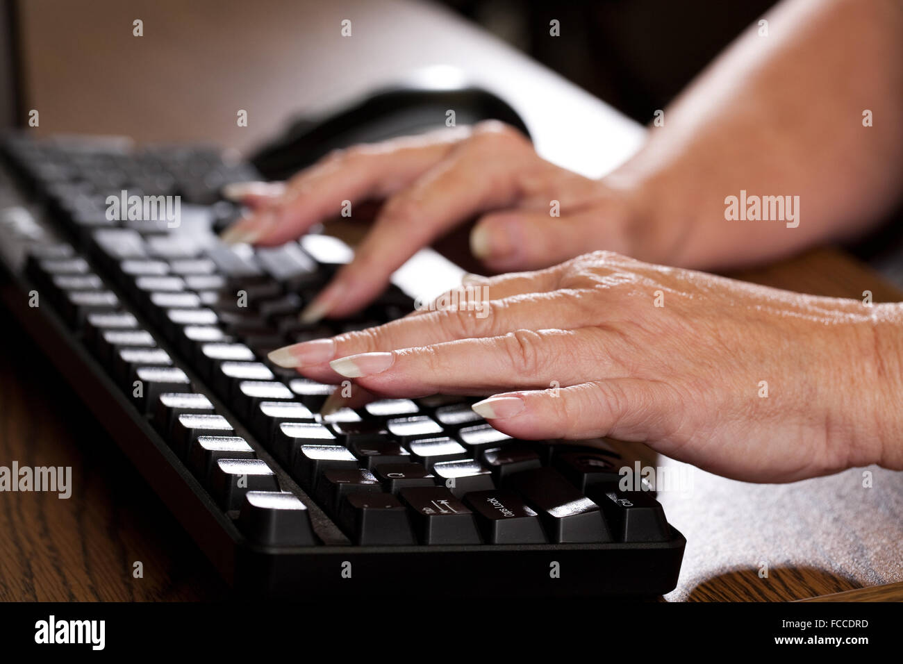 Travail de secrétariat ou de codage en fonction du clavier ordinateur. Banque D'Images