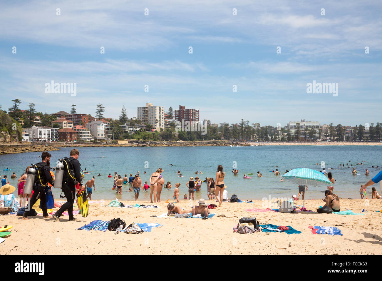 Shelly Beach à Manly, Sydney, plage populaire pour la plongée sous-marine et la plongée en apnée, Nouvelle-Galles du Sud, Australie Banque D'Images