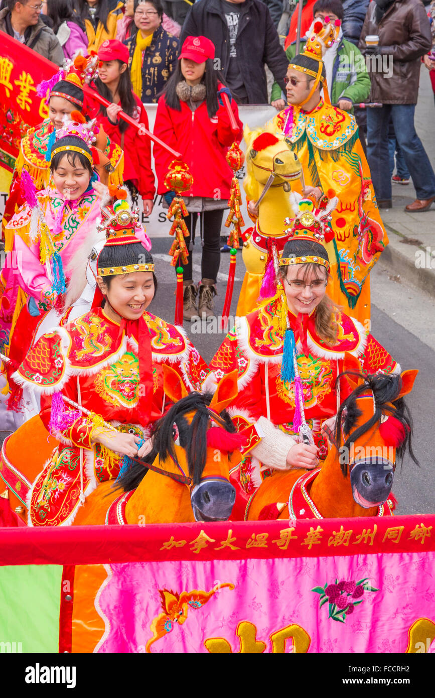 2014 Année du cheval, Parade du Nouvel An Chinois, Vancouver, British Columbia, Canada Banque D'Images