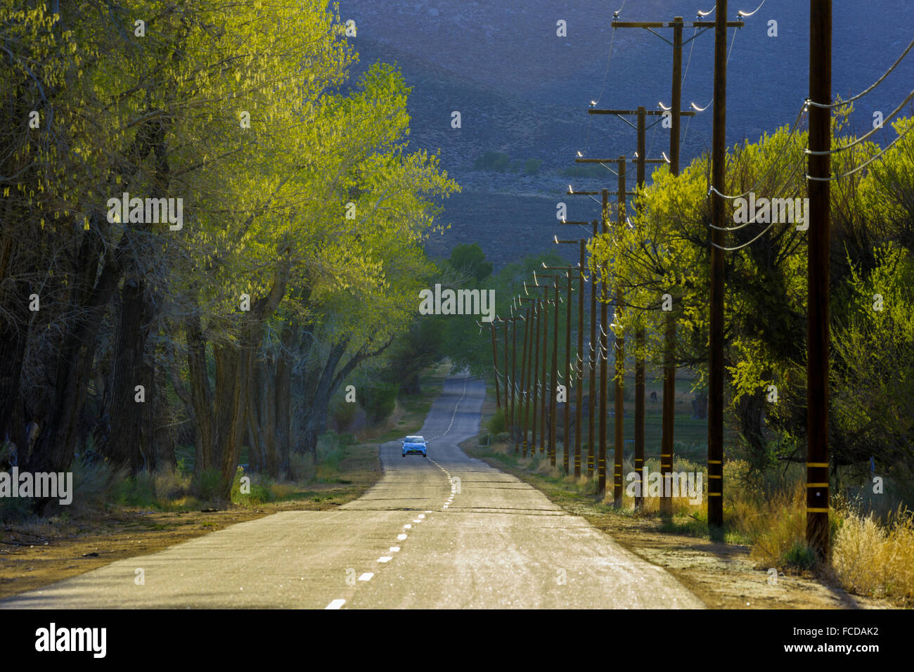 Dans l'autoroute pays Owens Valley, Californie Banque D'Images