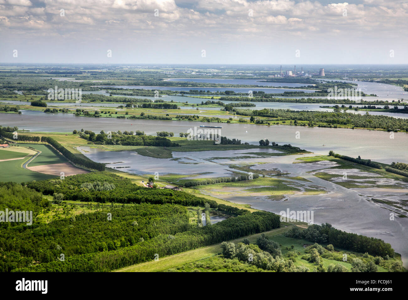 Pays-bas, Amsterdam, Parc National Biesbosch. Zone de marée d'eau douce. Aerial Banque D'Images