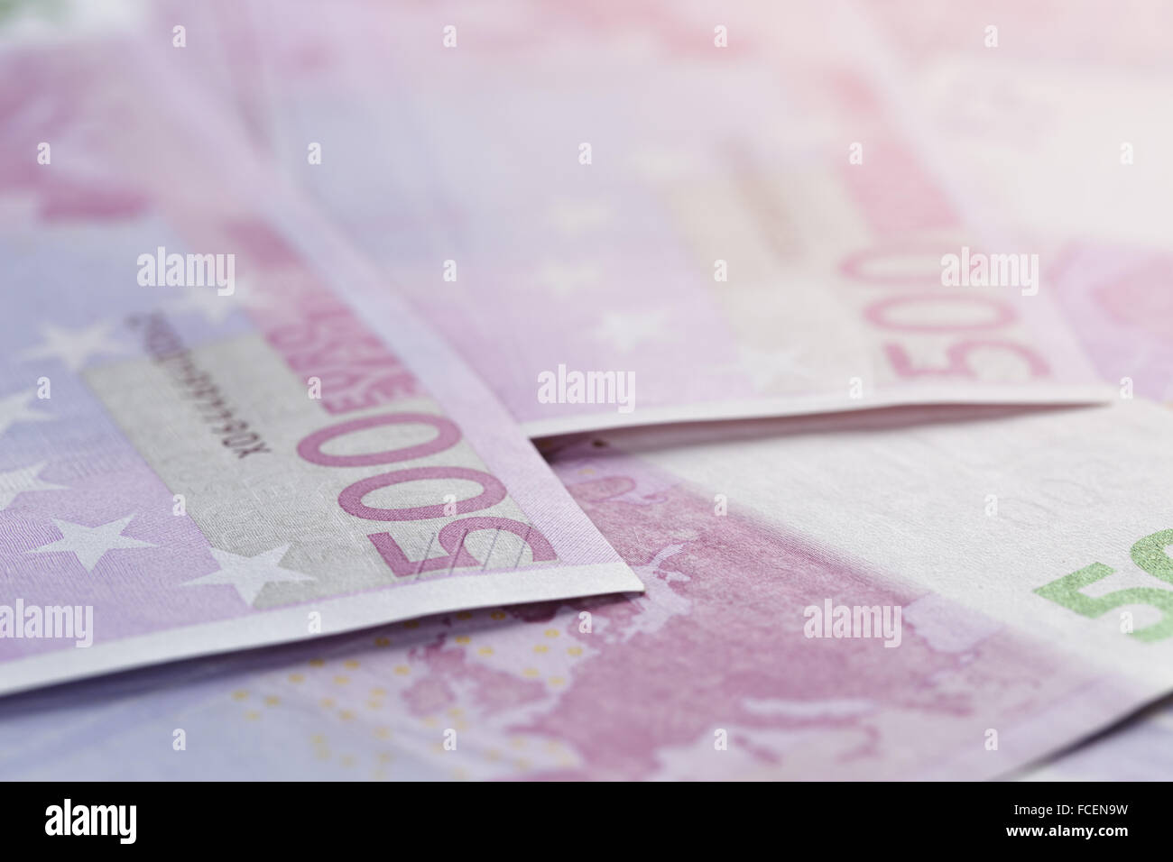 500 euros de factures en arrière-plan Banque D'Images