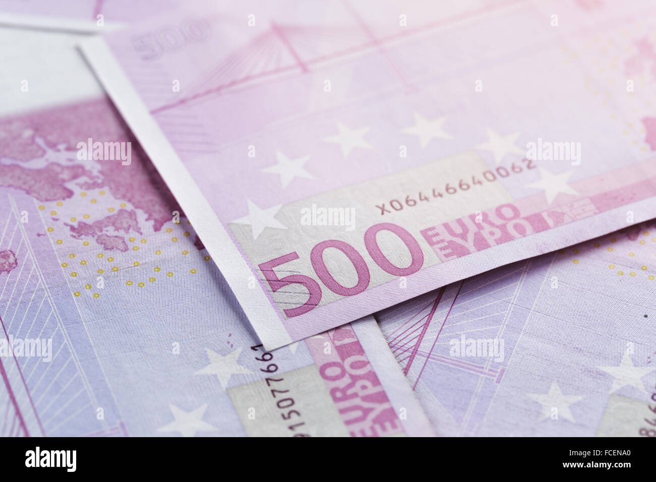 500 euros de factures en arrière-plan Banque D'Images