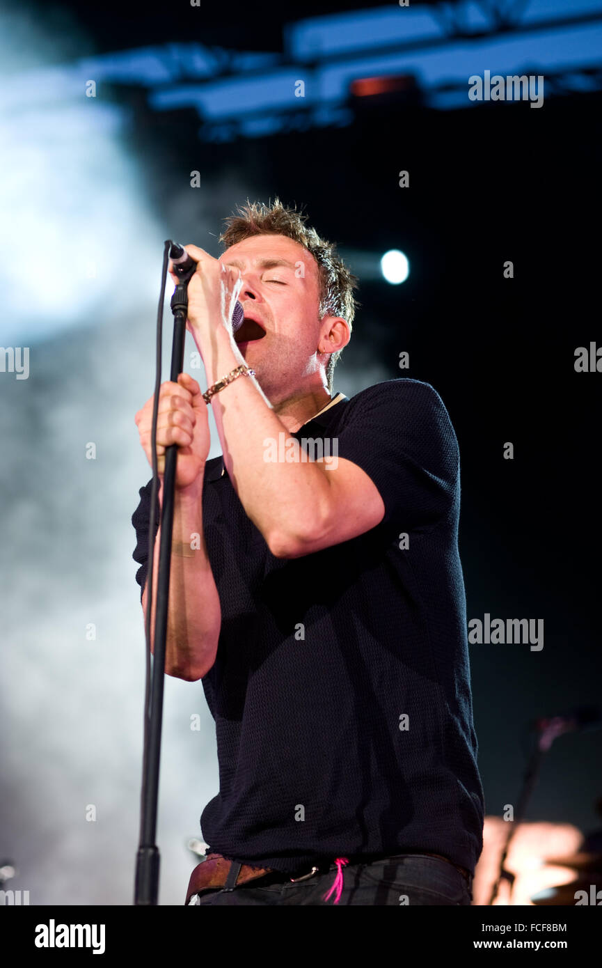 Blur en concert (2009) Banque D'Images