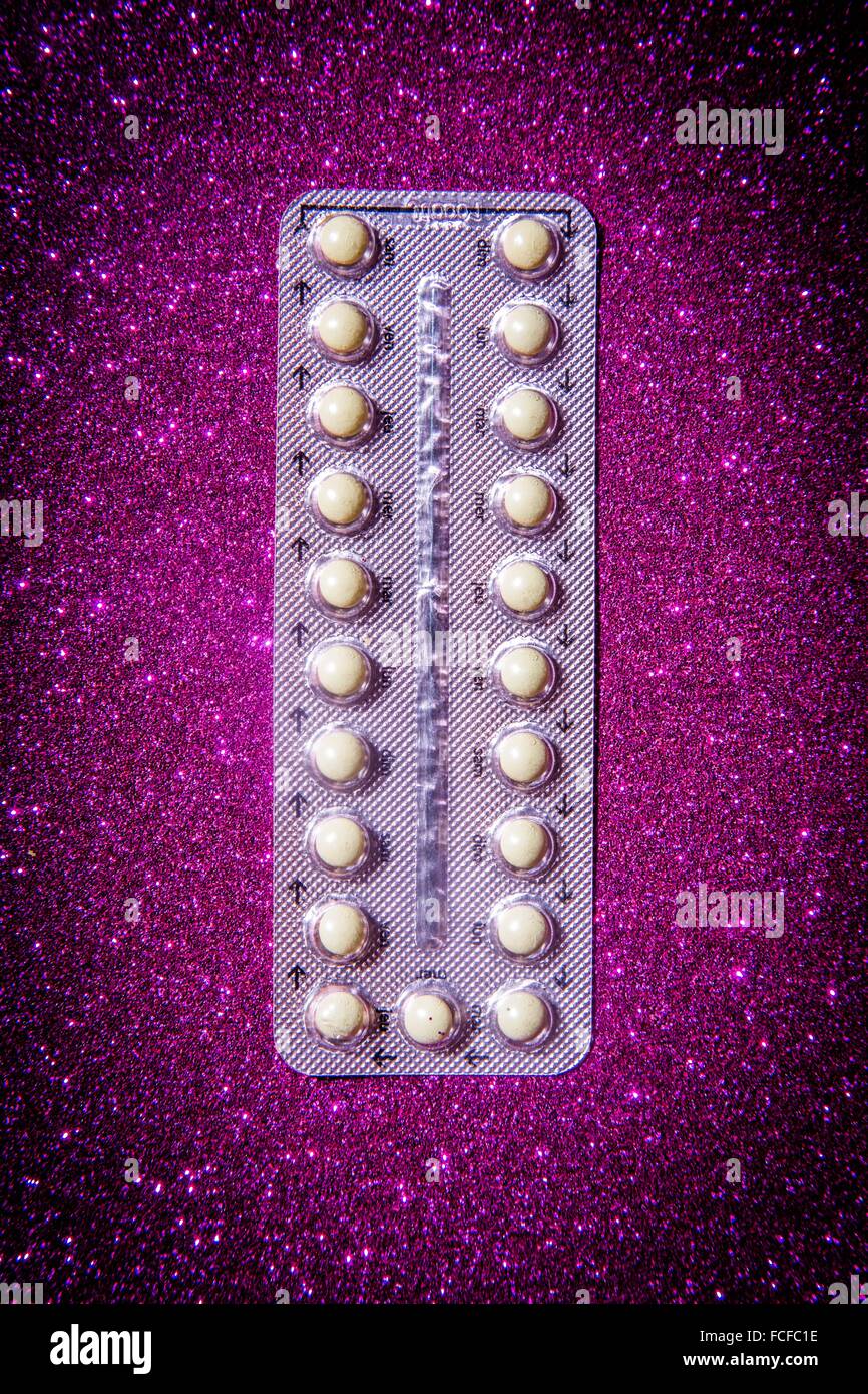 Pilule contraceptive. Banque D'Images