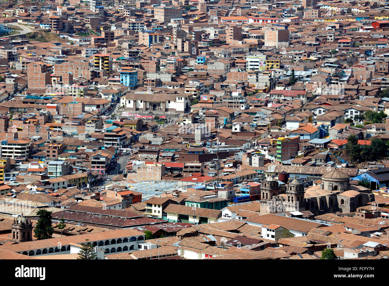 Les toits, Cusco, Pérou Banque D'Images