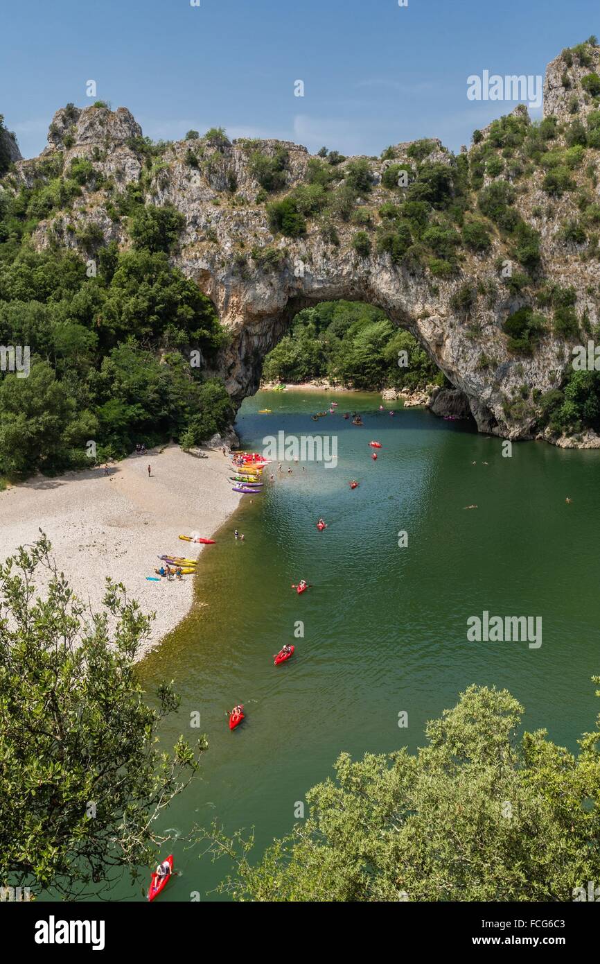 Réserve naturelle des gorges de l'Ardèche, Ardèche (07), RHONE ALPES, FRANCE Banque D'Images