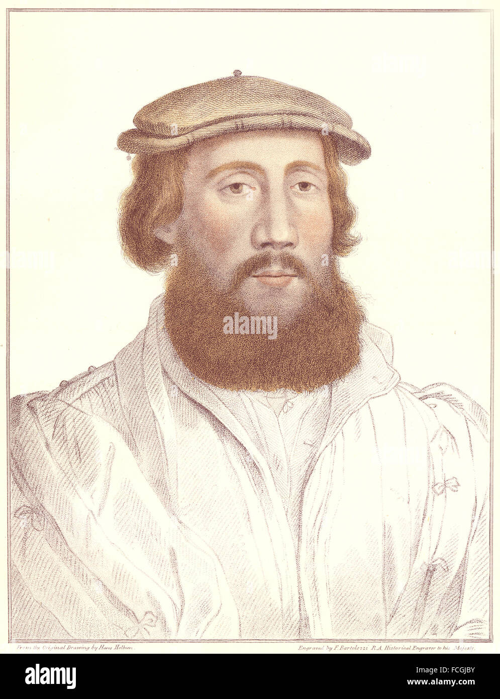 HOLBEIN-HENRY VIII : probablement Charles Brandon, duc de Suffolk (Bartolozzi) , 1884 Banque D'Images