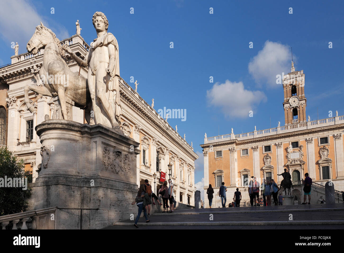 Escalier pour les Musées du Capitole (Musei Capitolini) sur la Piazza del Campidoglio à Rome, Italie Banque D'Images