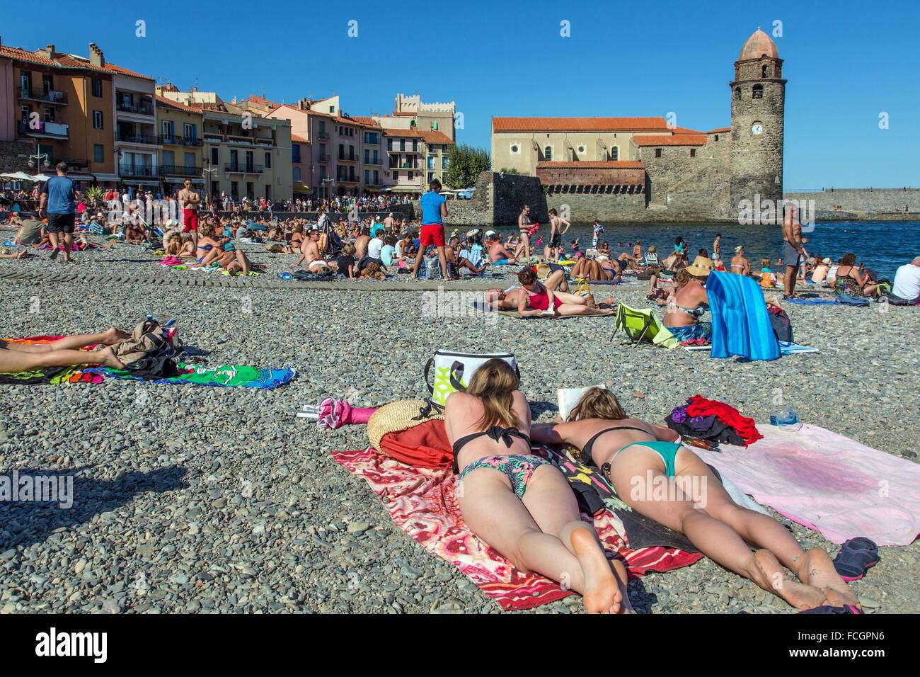 Ville de Collioure, Pyrénées-orientales, FRANCE Banque D'Images
