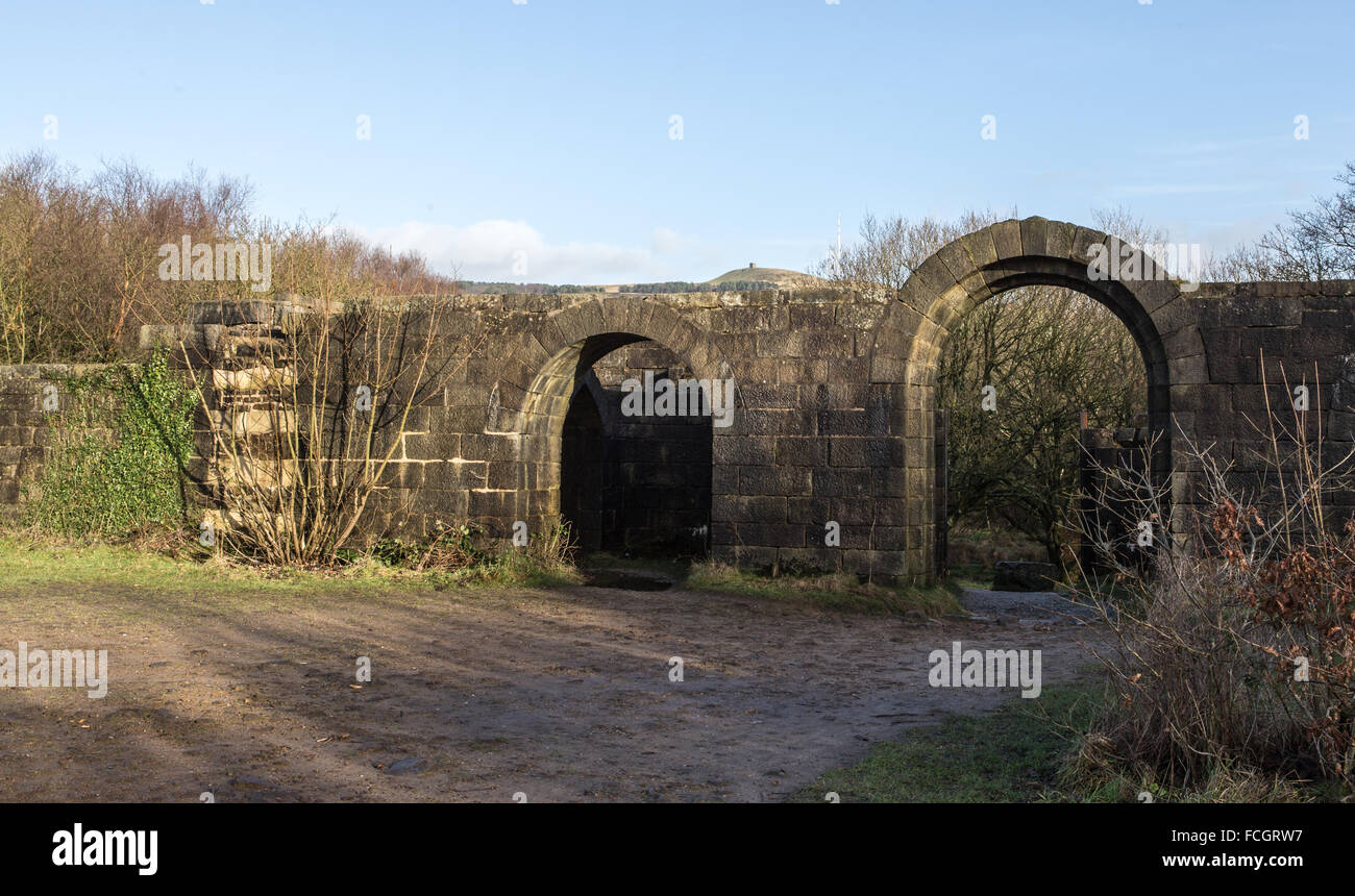 Rivington, château, une copie du château de Liverpool, une partie de l'immobilier, à proximité de Rivington, Bolton, Lancashire. Banque D'Images