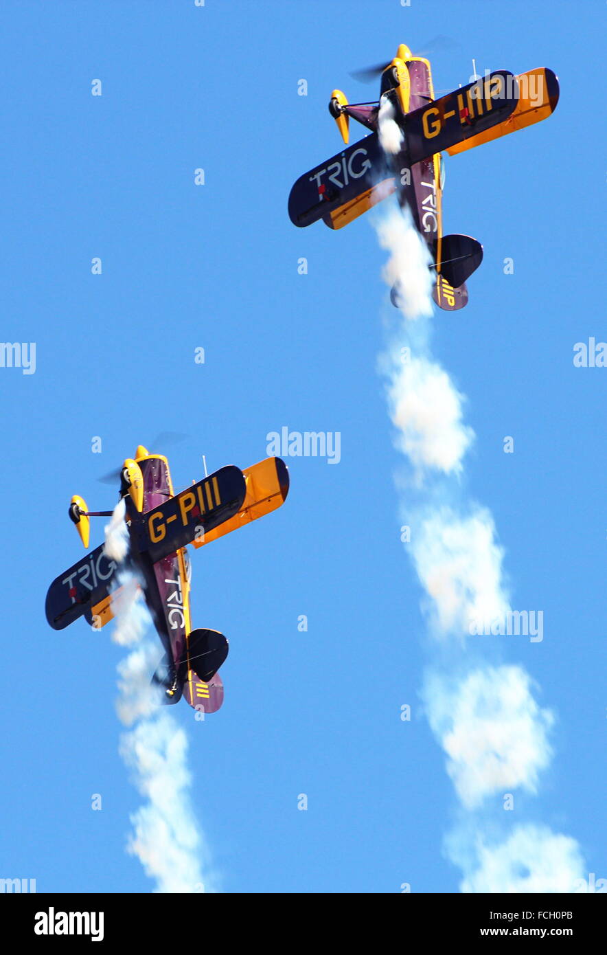 Le Trig Aerobatic Team afficher au meeting aérien national de l'Écosse à l'East Fortune. Banque D'Images