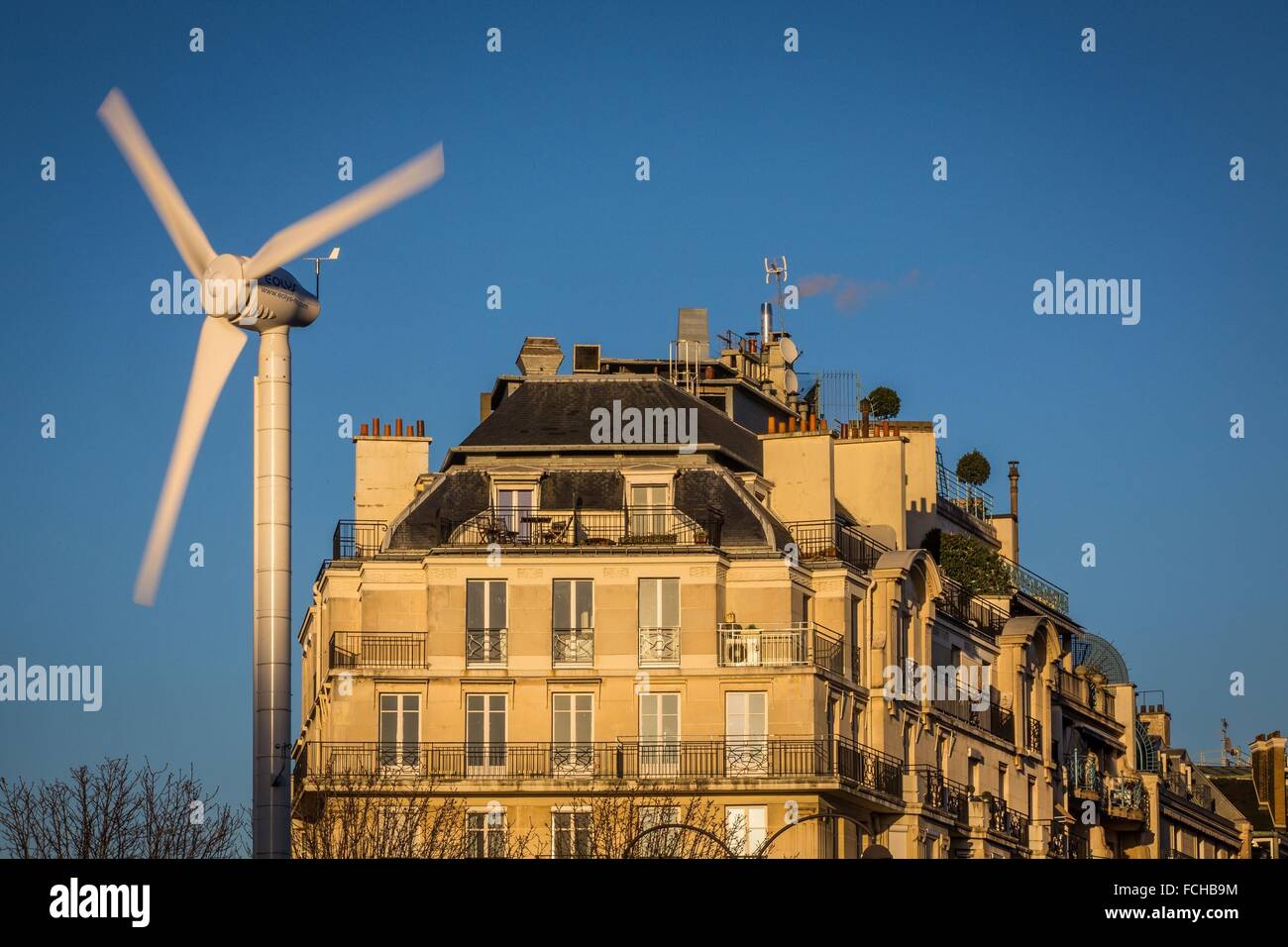 Éolienne, VILLE DE PARIS, ILE-DE-FRANCE, FRANCE Banque D'Images