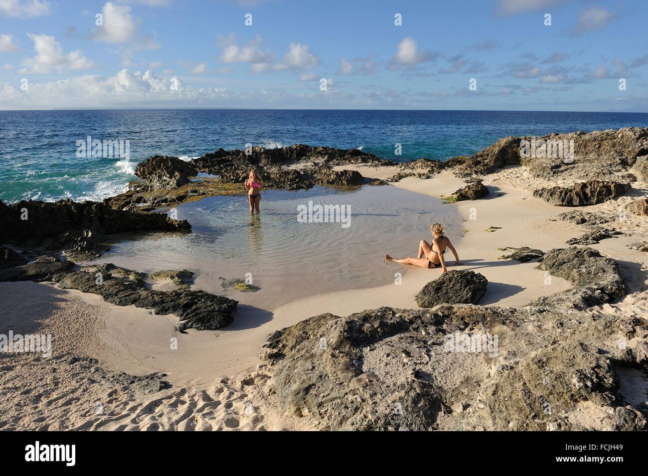 Plage de la Pointe des Châteaux, Grande-Terre, Guadeloupe, région d'outre-mer de la France, Vent Îles, Petites Antilles, Caraïbes. Banque D'Images