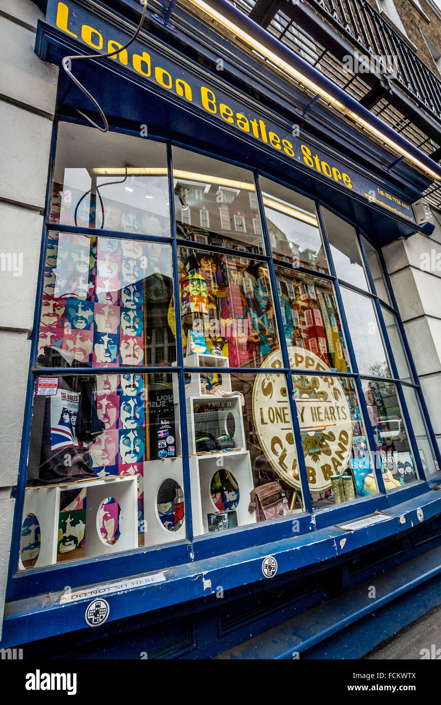 London Beatles Store, Londres, Royaume-Uni. Banque D'Images