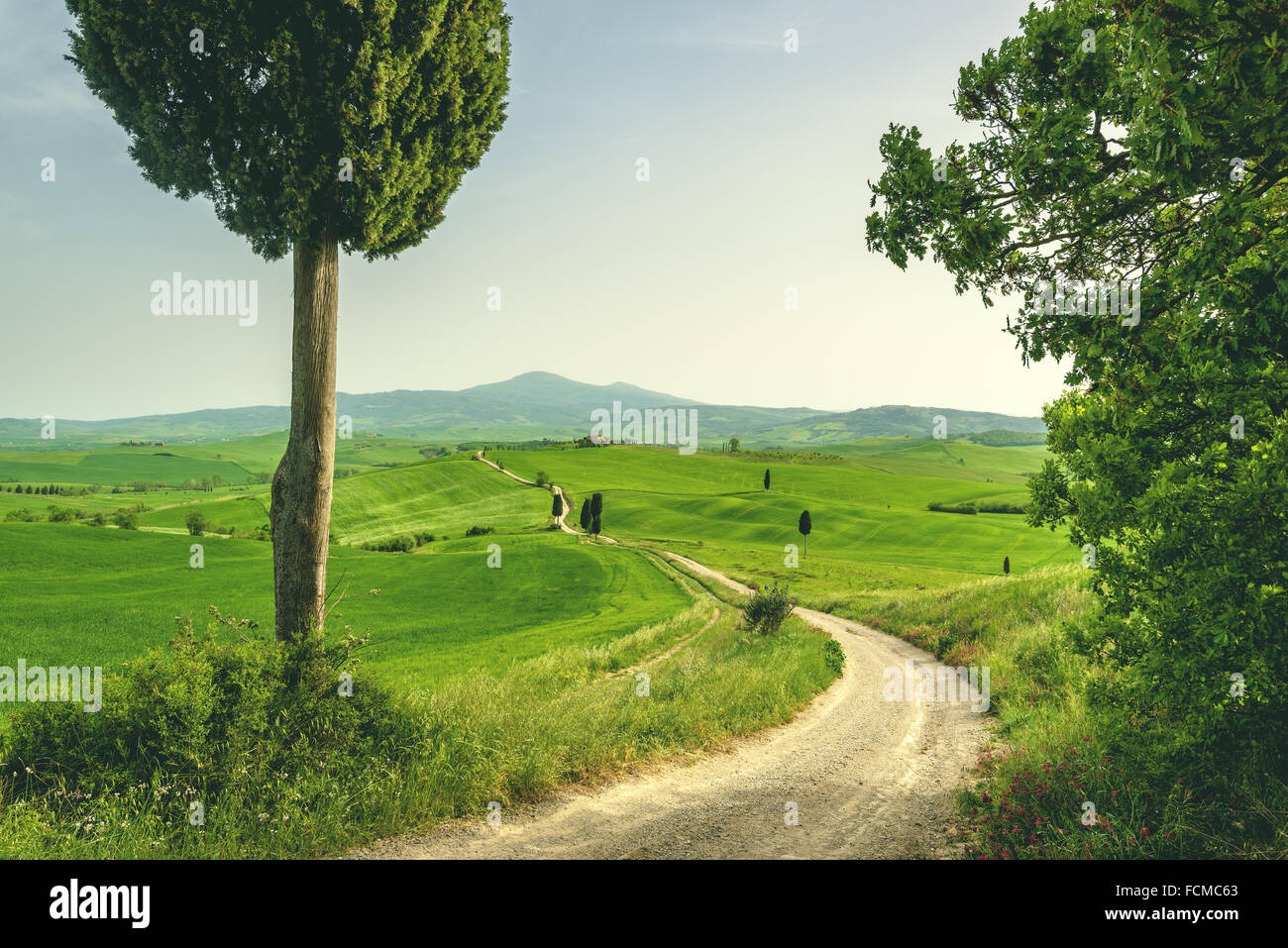 Lieu toscan dans un paysage rural Banque D'Images
