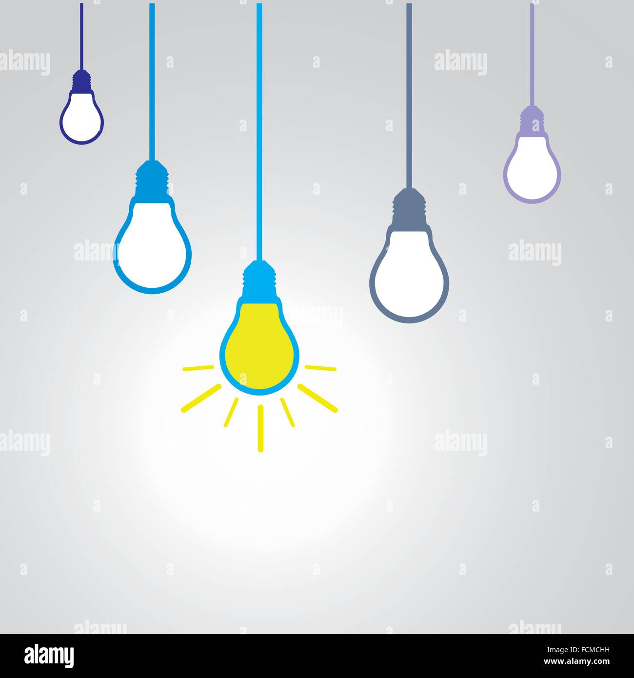 Idée concept avec ampoules Illustration de Vecteur