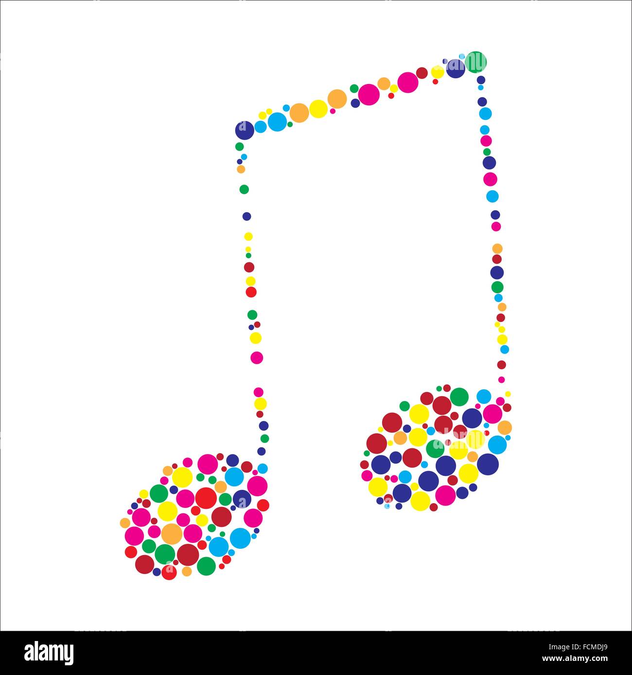 Note musique haut en pointillés Illustration de Vecteur