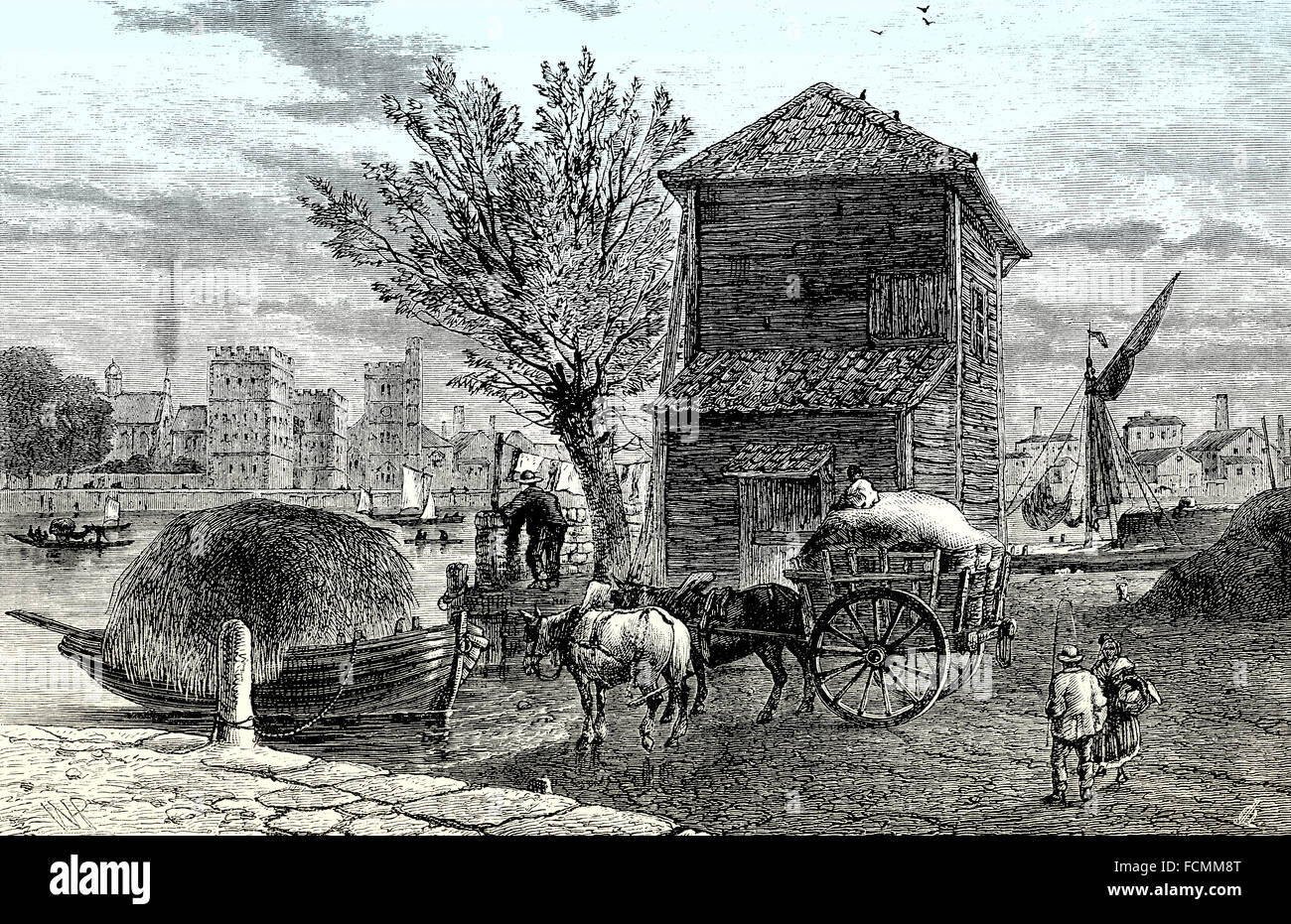 La vieille ville de Westminster, Horseferry, 1800, Londres, Angleterre Banque D'Images