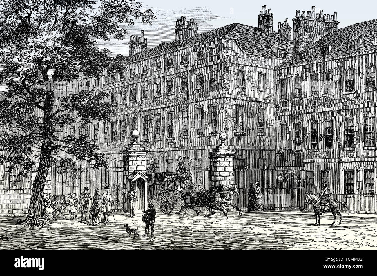Story's Gate, St James's Park, 1820, Fleet Street, Londres, Angleterre Banque D'Images