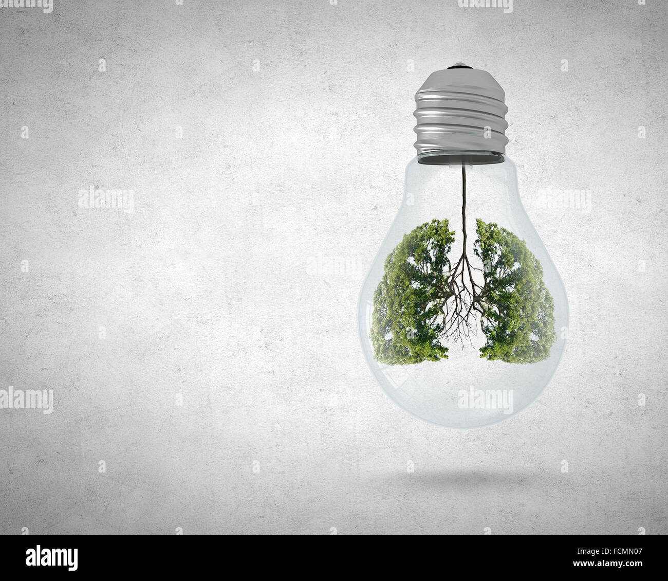 Ampoule avec l'intérieur de l'arbre. Ecology concept Banque D'Images