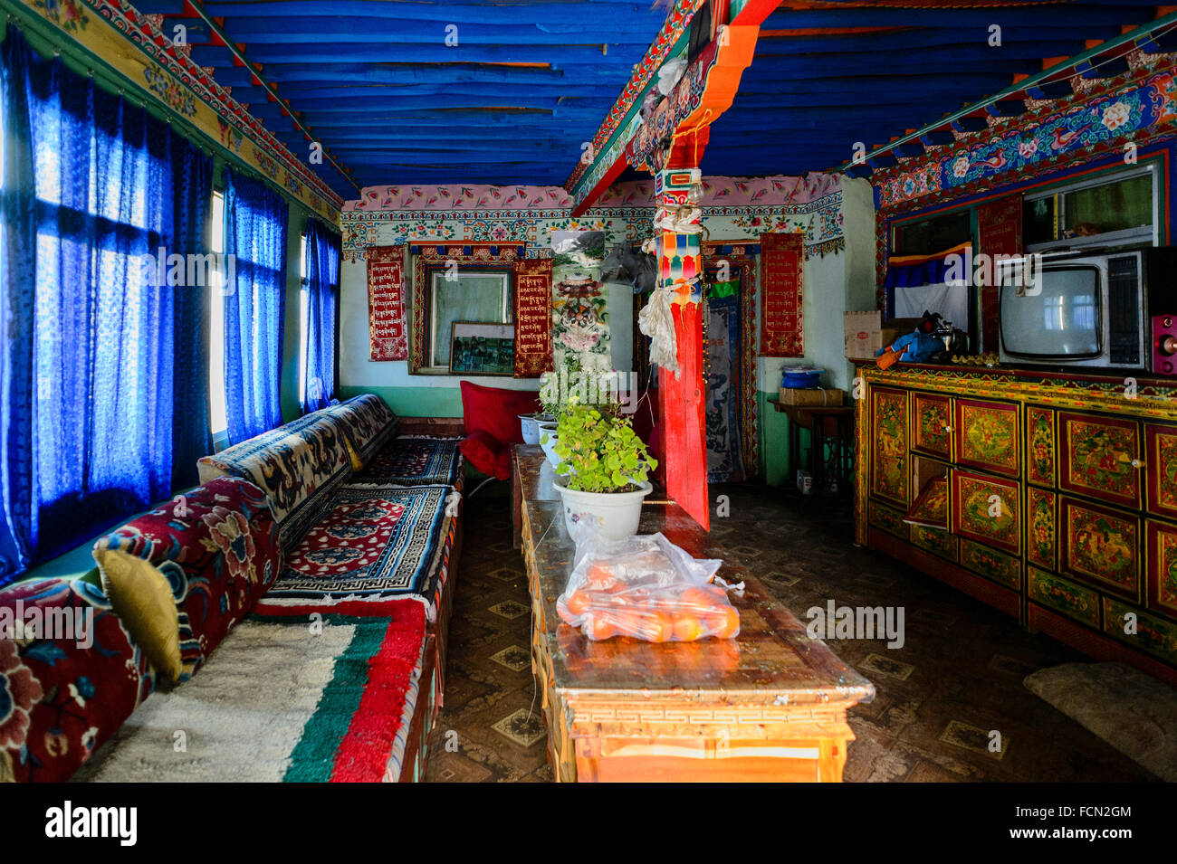 Tibetan house interior Banque de photographies et d’images à haute