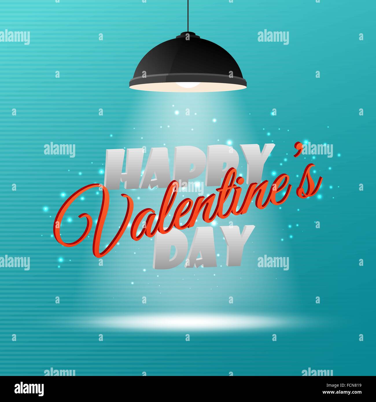 Happy Valentine's Day 3d inscription sur fond clair pour votre invitation ou conception de cartes de souhaits Illustration de Vecteur