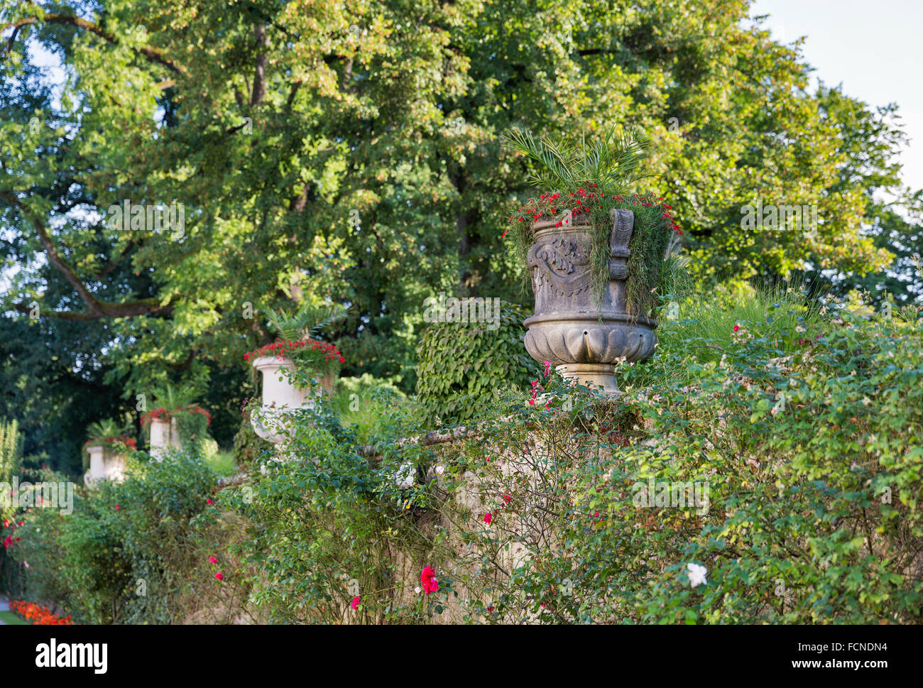 Monde célèbres jardins de Mirabell au coeur de la vieille ville de Salzbourg, Autriche Banque D'Images