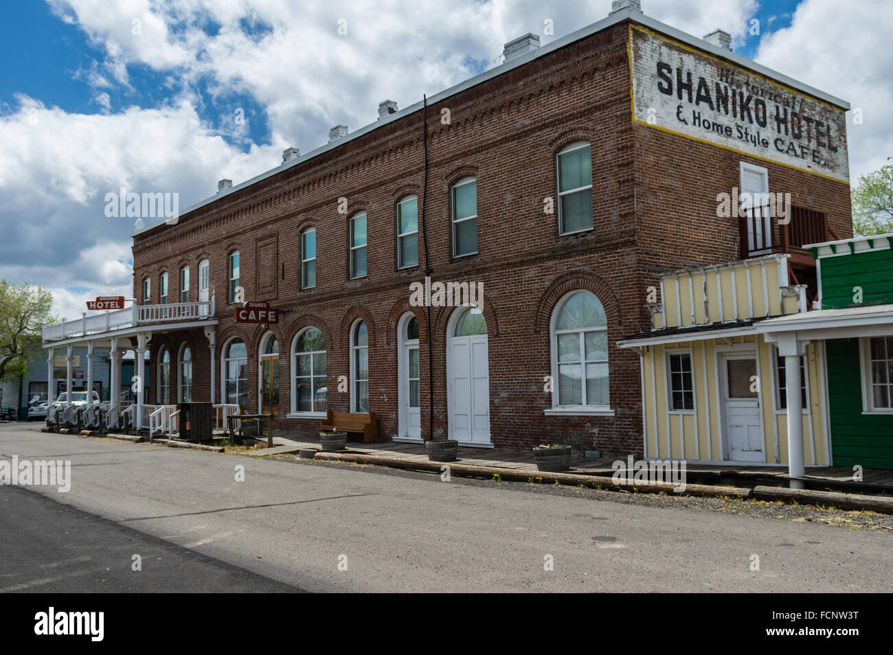 Hôtel Shaniko et café à la ville fantôme de Shaniko, l'Est de l'Oregon, USA Banque D'Images