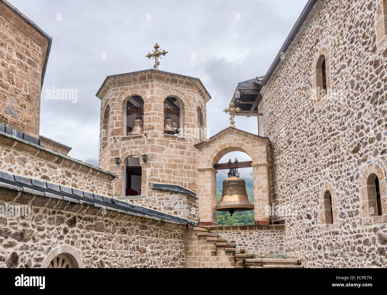 Monastère de Sveti Jovan Bigorski, orthodoxe macédonienne, parc national de Mavrovo, près de Debar, République de Macédoine du Nord Banque D'Images