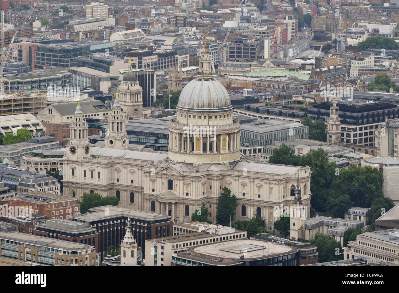 La Cathédrale St Paul, la ville de Londres vu du Shard Banque D'Images