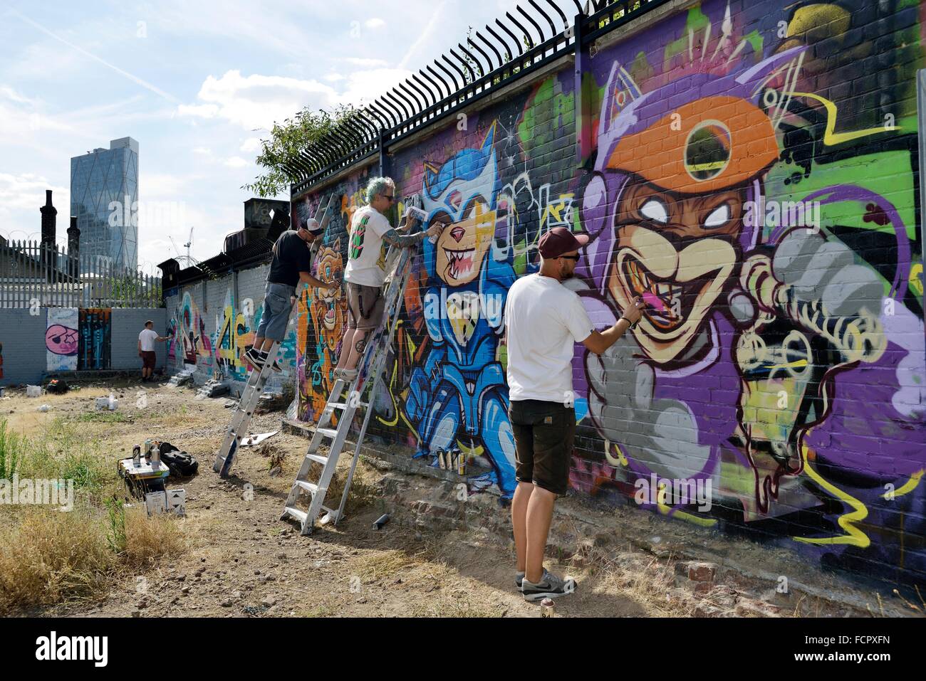 Réunion des styles, de l'écriture graffiti festival, Londres Banque D'Images