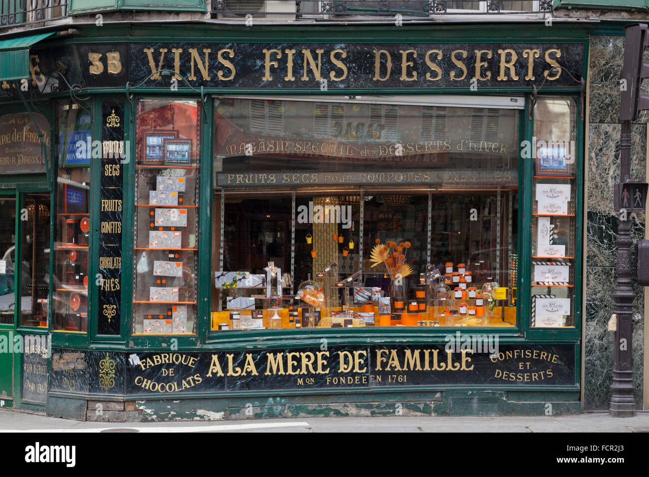 A la mere de famille, la plus ancienne chocolaterie de Paris dans le 9ème arrondissement, France Banque D'Images