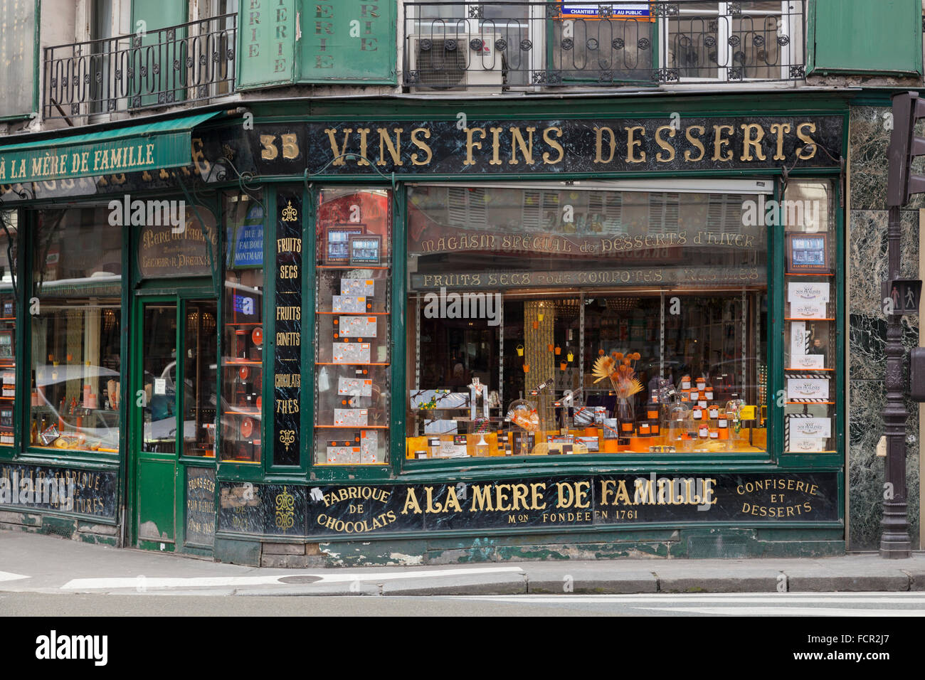 A la mere de famille, la plus ancienne chocolaterie de Paris dans le 9ème arrondissement, France Banque D'Images
