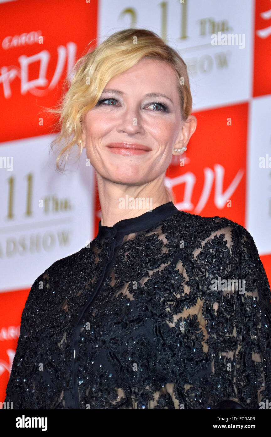 Tokyo, Japon. 22 janvier, 2016. Cate Blanchett assiste à la scène d'accueil pour 'Carol' at Roppongi Hills le 22 janvier 2016 à Tokyo, Japon. © dpa/Alamy Live News Banque D'Images