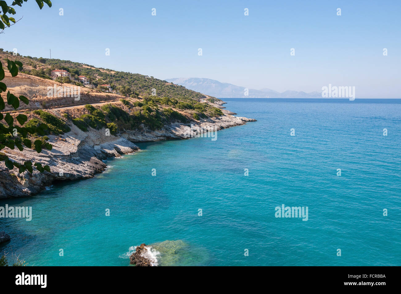 Baie de Xigia dont la teneur en soufre et le collagène ressort sur Zakynthos, Grèce Banque D'Images