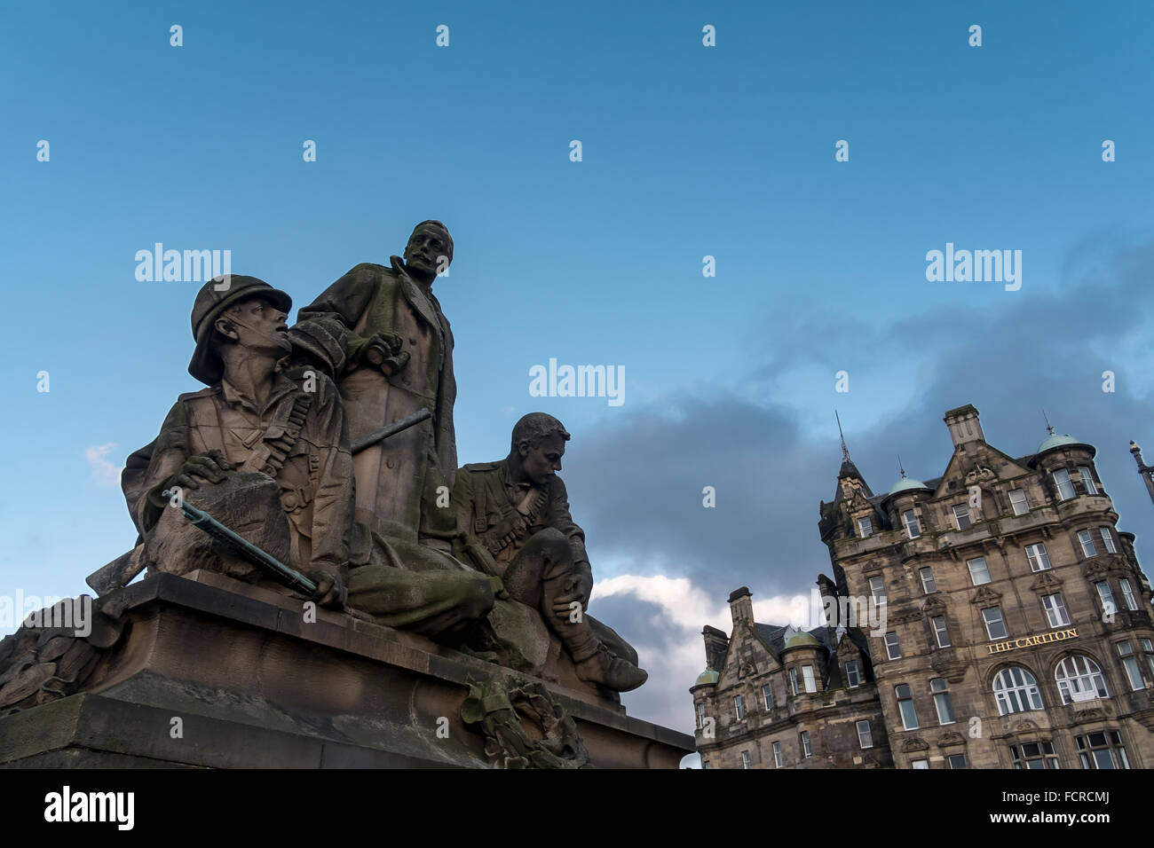 Sculpture, pont, Ville d'Édimbourg, monument, Édimbourg, Firth of Forth, le grand chemin de fer, UK, Hotel, Royaume-Uni, Ecosse, voyage, Banque D'Images