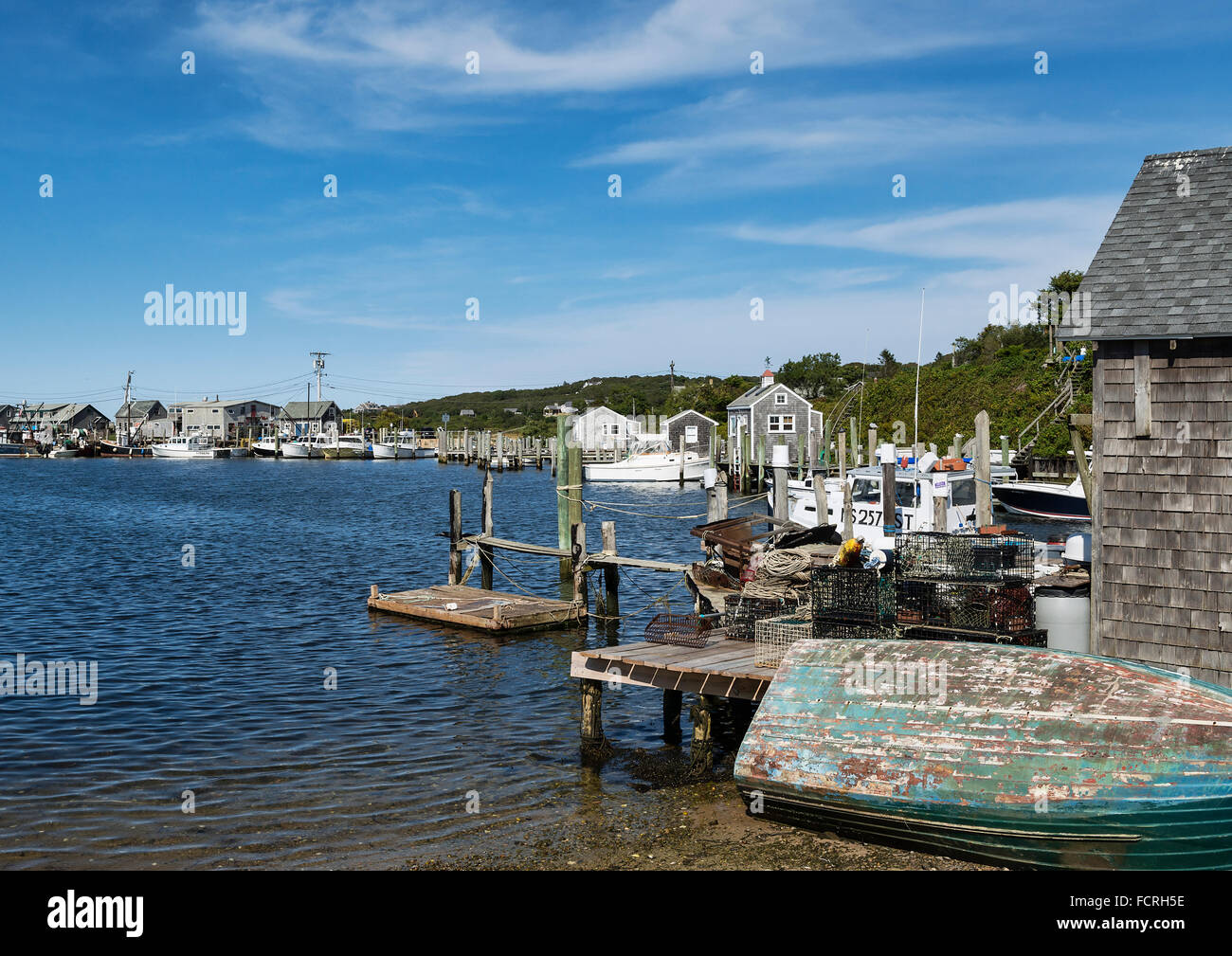 Pittoresque village de pêcheurs de Menemsha, Chilmark, Martha's Vineyard, Massachusetts Banque D'Images